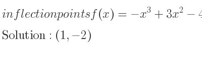 The inflection points of f(x)=-x^3+3x^2-4 are (1,-2)
